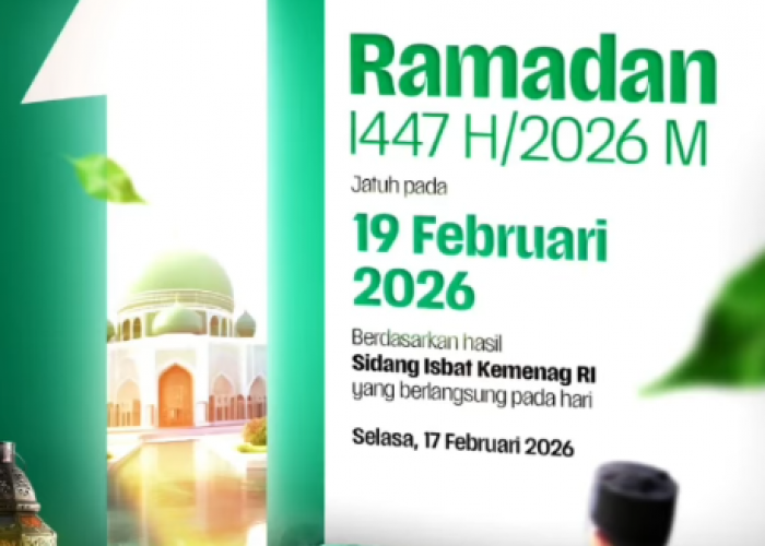 Hasil Sidang Isbat Pemerintah Menetapkan 1 Ramadan 1447 H Jatuh Pada Kamis, 19 Februari 2026. 