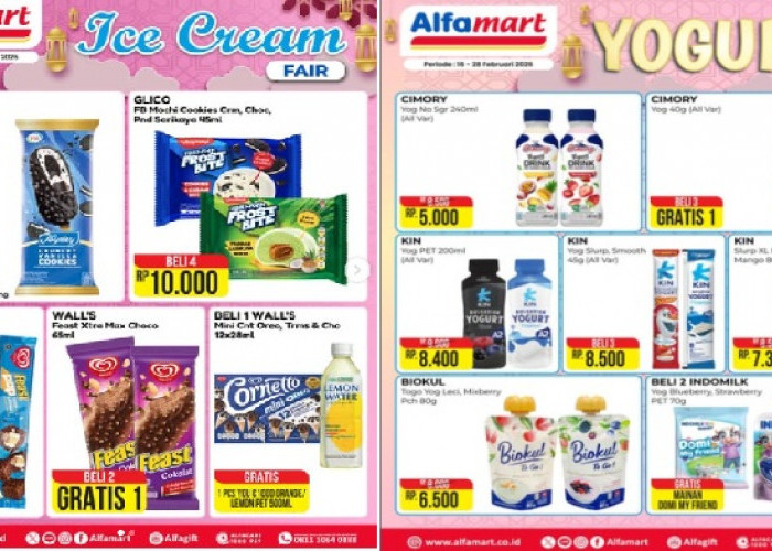 Diskon Yogurt dan Ice Cream Fair di Promo JSM Alfamart periode hingga 22 Februari 2026, Cimory Rp 5.000