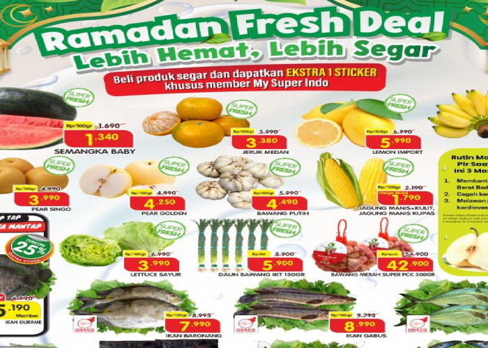 Promo Superindo Ramadan Fresh Deal 2-4 Maret 2026: Diskon Hingga 40% & Harga Daging Rendang Rp 13.690 Per 100g