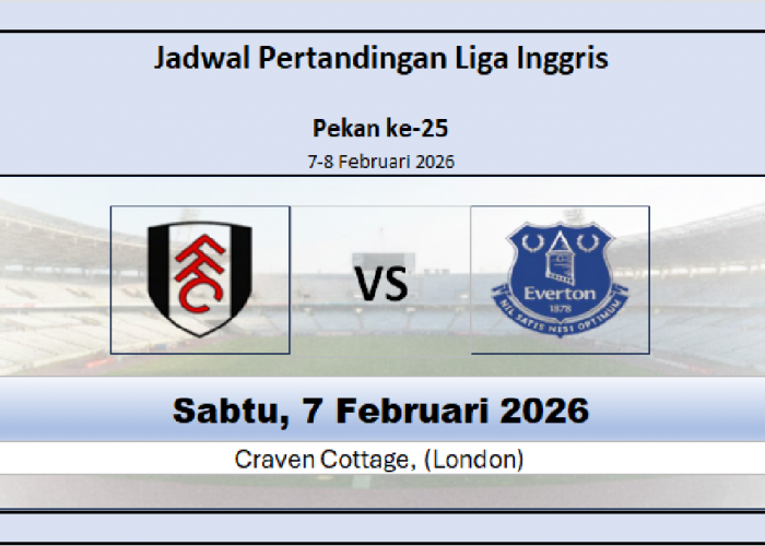Fulham vs Everton, Persaingan Tengah Klasemen, Jadwal Pertandingan dan Fulham Dominasi Head to Head