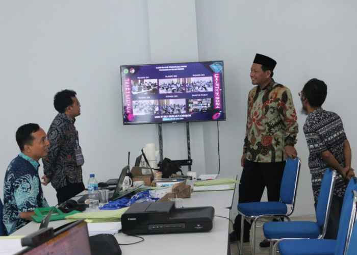 Kunjungan Monitoring Ujian SSE UM-PTKIN 2024 di Panlok  UIN Siber Syekh Nurjati Cirebon