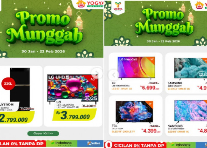 Promo Yogya Ramadhan Munggahan Sampai 22 Februari 2026, Edisi Elektronik Kulkas 230L 2 Pintu Rp 2.799.000