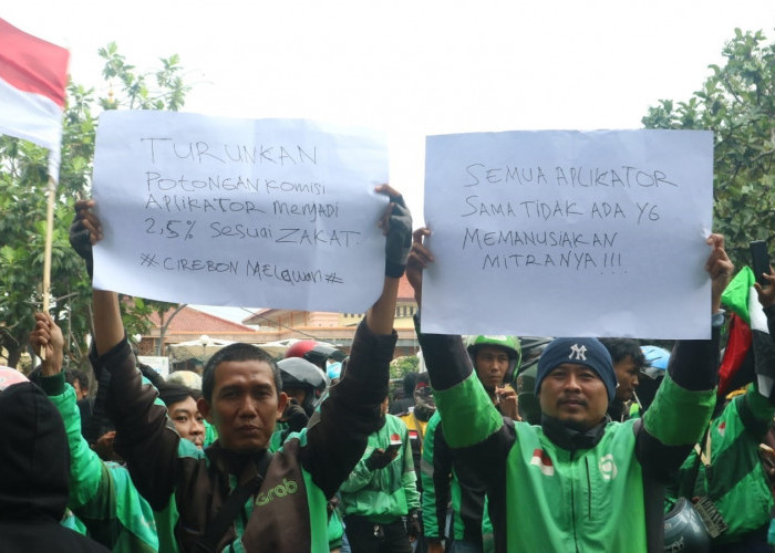 Aliansi Ojek Online Cirebon Tuntut Kenaikan Komisi Tarif 