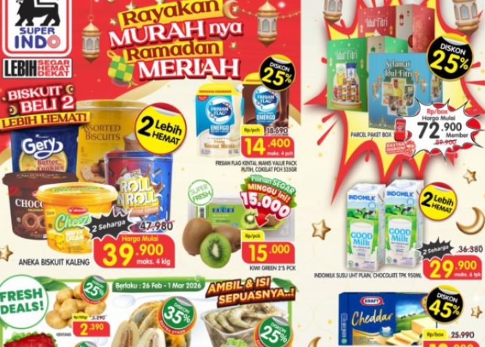 Promo Rayakan Murahnya Ramadan Meriah Superindo Periode 26 Februari - 04 Maret 2026. Daging Topside Rp14.490!