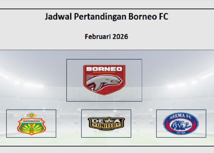 Berhasil Pepet Persib Bandung! Jadwal Pertandingan Borneo FC Februari 2026 Liga 1 Lawan Dewa United & Arema FC