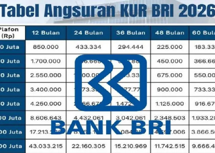 Tabel Angsuran KUR BRI 2026 Pinjaman 100 Juta: Cicilan Mulai 2 Juta Rupiah