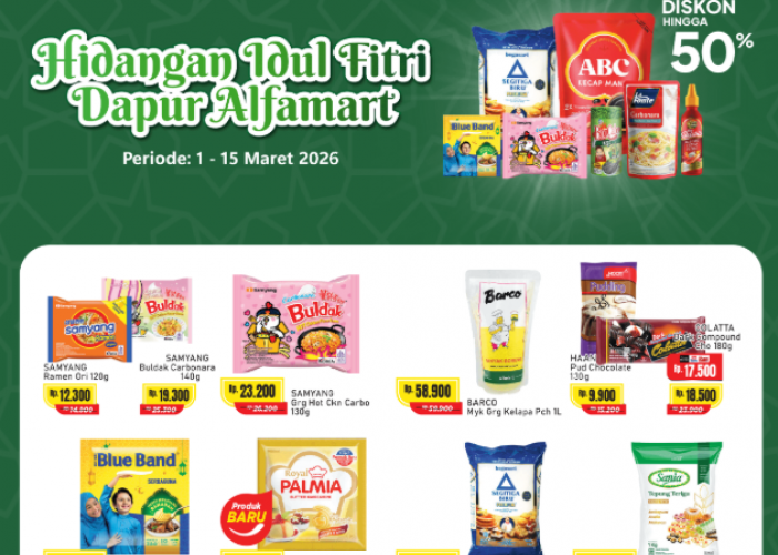 Promo Hidangan Idul Fitri Dapur Alfamart Jadi Solusi Hidangan Praktis Saat Lebaran. Minyak Goreng Rp38.900.