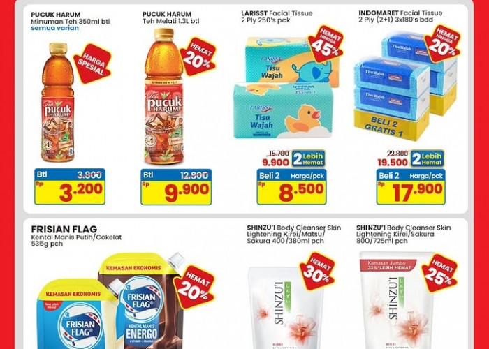 Promo Indomaret Terbaru Hari Ini: Teh Pucuk Harum Rp 3.200 & Minyak Goreng Filma 2L Cuma Rp 41.800!