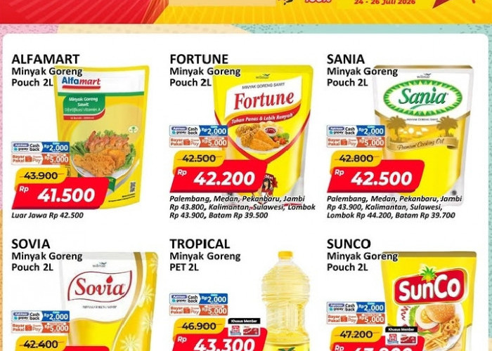 Promo JSM Alfamart Periode 24-26 Juli 2026: Minyak Goreng 2L Mulai Rp41.500!