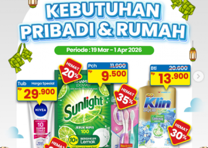 Promo Indomaret Super Hemat Kebutuhan Rumah 19 Maret - 1 April 2026: Harga Mulai Rp4.000 & Beli 1 Gratis 1!