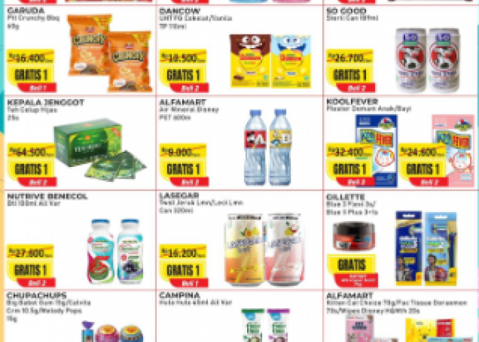 Promo Serba GratisPeriode 01-15 Maret 2026: Belanja Awal Bulan Makin Untung Di Alfamart