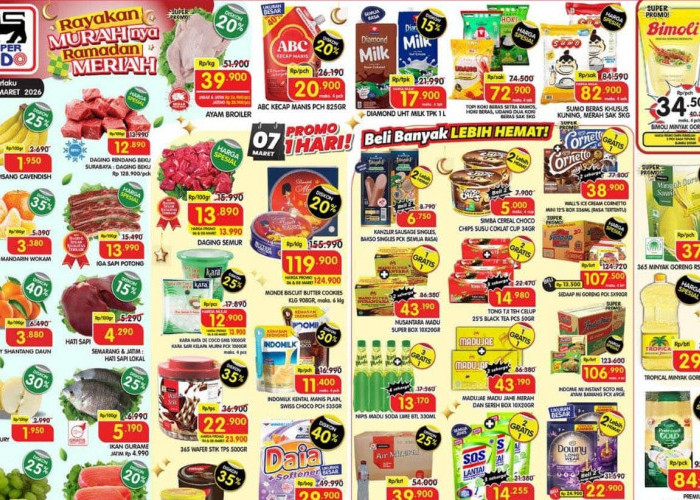 Hanya Sampai Malam Ini! Promo Superindo 8 Maret 2026: Minyak Goreng Bimoli 2L Cuma Rp34.500 dan Beras Rp72.900