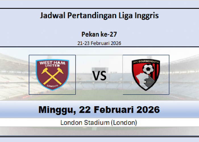 Akankah Kembali Seri? Jadwal West Ham vs Bourneomouth, Head to Head Selalu Imbang