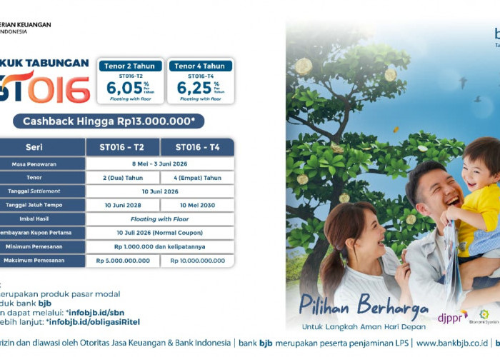 Bank bjb Buka Penawaran ST016 dengan Imbal Hasil hingga 6,25 persen