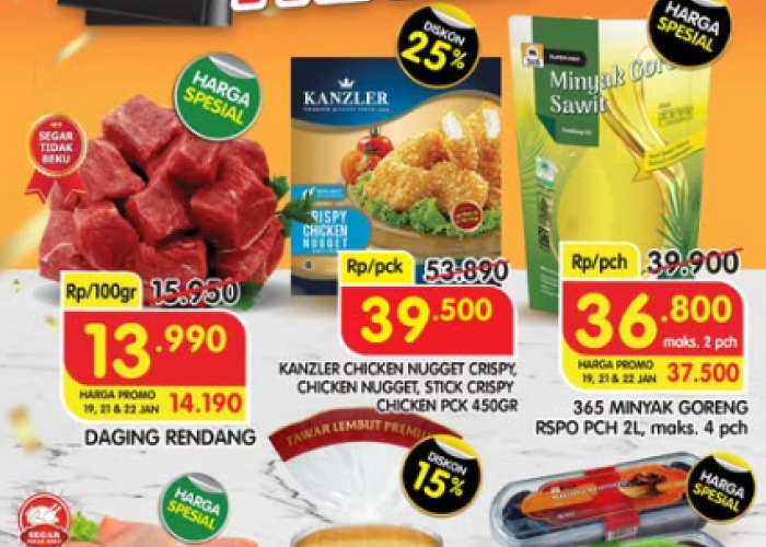 Promo Superindo Hari Ini 21 Januari 2026 Daging Sapi dan Minyak Goreng Murah Meriah
