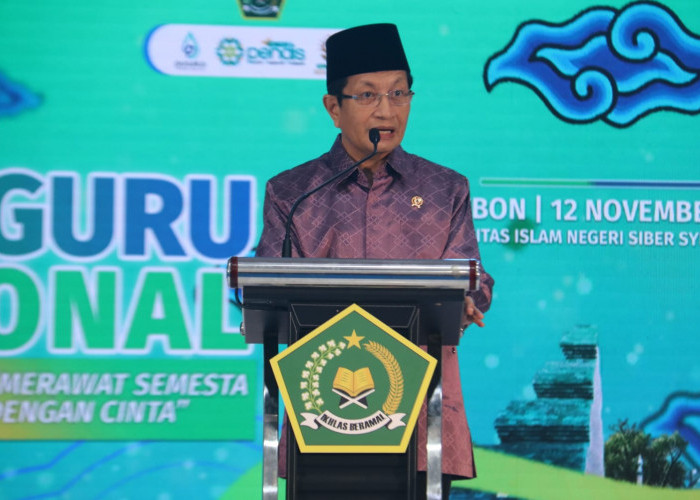 Menag Lakukan Kick Off Hari Guru Nasional 2025 dari UIN Siber Cirebon: Guru Penyalur Cahaya Bagi Jiwa Manusia