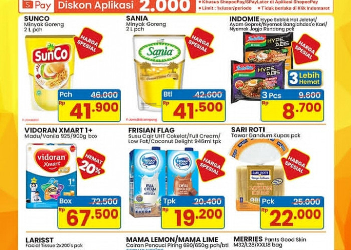 Promo Indomaret 4 Hari 27 – 30 Agustus 2026: Minyak Goreng Sunco 2L Cuma Rp41.900!