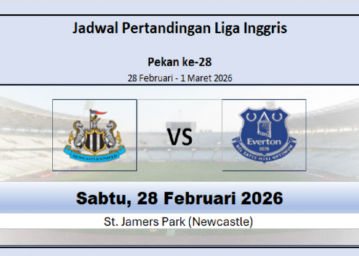 Jadwal Premier League: Newcastle United vs Everton, Bisakah Newcastle Pertahankan Dominasi di Pekan ke-28