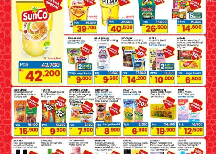 Promo JSM Indomaret 19–25 Maret 2026: Diskon Minyak Goreng 2L, Aqua botol Rp2.950!