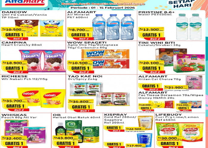 Belanja Asyik Dapetin Serba Gratisnya, di Promo Alfamart Hari Ini hingga 15 Februari 2026