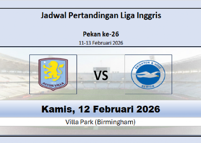 Jadwal Aston Villa vs Brighton, Head to Head Didominasi Aston Villa, Siapa Yang Akan Bangkit?
