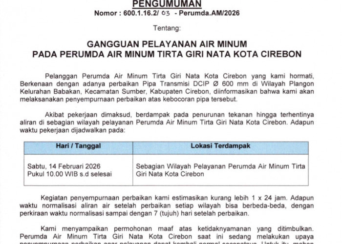 Pelayanan Air Bersih Masih Alami Gangguan, Perumda Air Minum Tirta Giri Nata Terus Optimalkan Normalisasi