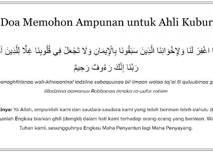 Urutan Adab Berziarah dan Bacaan Doa Ziarah Kubur Teks Arab Latin