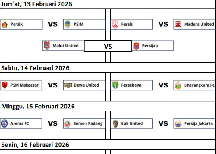 Jadwal Pertandingan Liga 1 Pekan ke-21: Borneo FC vs Persib Bandung Diundur!