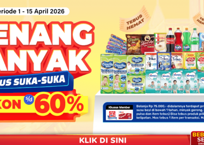 Promo Terbaru Alfamart Tebus Suka-Suka Periode 1-15 April 2026. Diskon Hingga 60%!