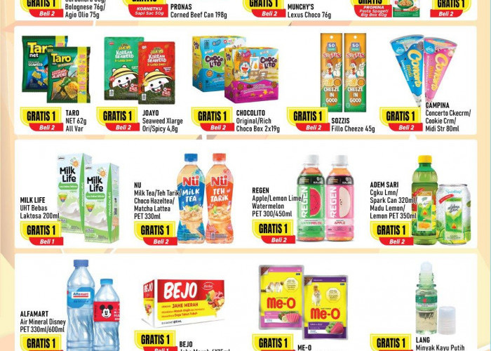 Daftar Lengkap Produk Promo Alfamart Beli 2 Gratis 1 Periode Akhir Maret 2026