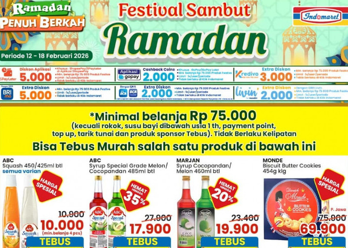 Promo Tebus Murah Indomaret Festival Menyambut Ramadhan: Lebih Hemat Pakai BRImo, BCA, & Livin' Mandiri