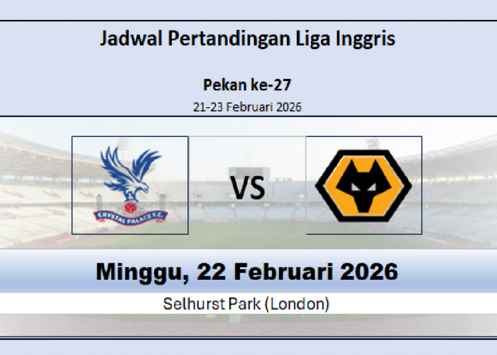 Jadwal Pertandingan Crystal Palace vs Wolves, Bisakah Wolves Menang Walau Head to Head Didominasi Lawannya?