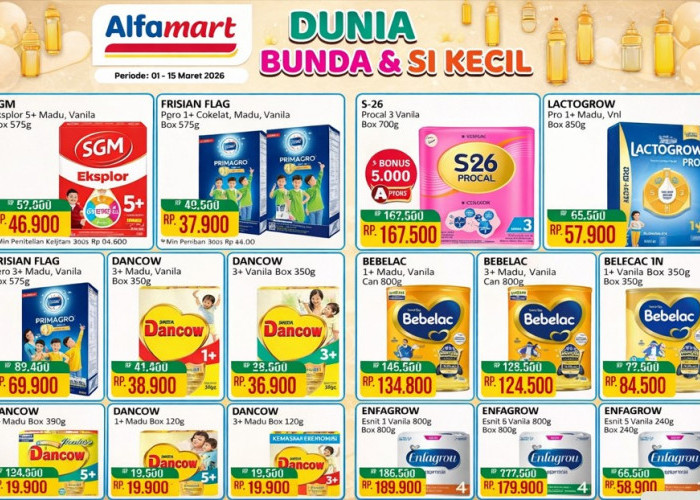 Promo Alfamart 1-15 Maret 2026: Susu Anak Mulai Rp9.900 & Gratis Biskuit Kelapa!