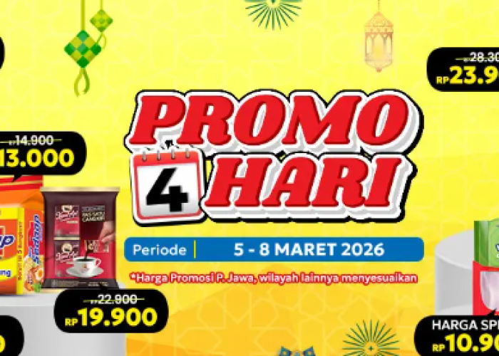 Hanya 4 Hari! Penuhi Kebutuhan Dapur Makin Hemat Pakai Promo 4 Hari Indomaret. Minyak Goreng 2L Rp37.900