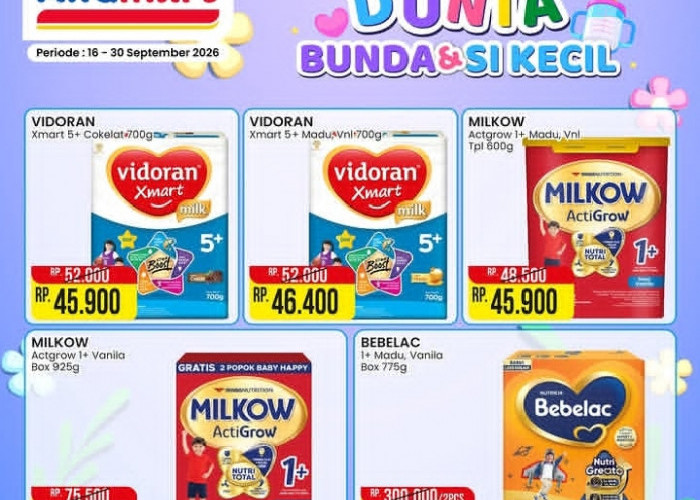 Promo Alfamart Susu Anak 16-30 September 2026: Susu Vidoran Rp10.900 & SGM Rp37.600!