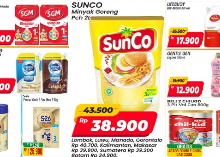 Katalog Promo JSM Alfamart 6-8 Februari 2026, Minyak Rp 36.900, Susu Bubuk 29.800, Sunscreen Beli Gratis 1
