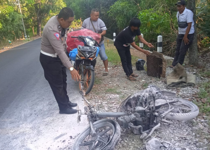 Motor Meledak di Tanjakan Plangon, Langsung Terbakar, Ini Dugaan Penyebabnya...