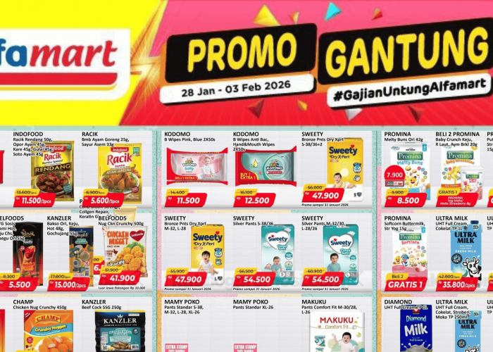Promo Gantung Alfamart Terbaru Periode 28 Januari–5 Februari 2026, Makanan, Minuman, Kebutuhan Dapur Diskon