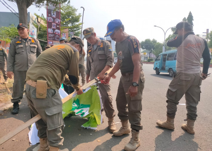 417 APS Bacaleg Ditertibkan Satpol PP, Dipasang di Pohon hingga Tiang Listrik