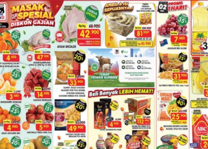Katalog Promo JSM Superindo 1-3 Mei 2026: Serbu Diskon Gajian, Ayam Broiler Hanya Rp42.900!