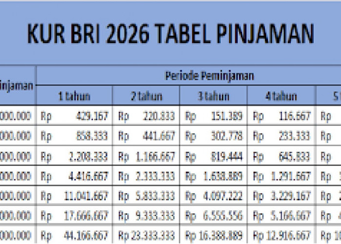 Mulai 20 Ribu Per Bulan? Simak Simulasi Angsuran KUR BRI 2026 Plafon Rp1-50 Juta Terbaru