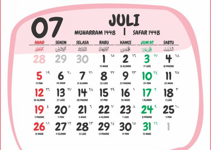 Kalender Jawa Juli 2026 Weton Senin Pahing: Simak Watak, Rezeki, dan Jodohnya