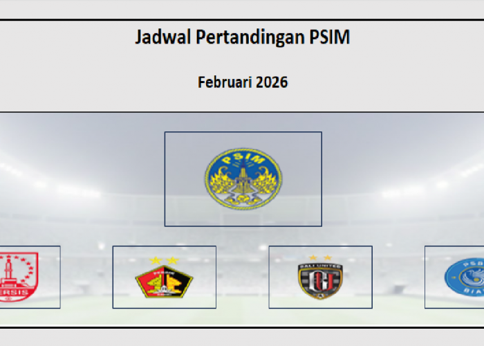 Jadwal Pertandingan PSIM Februari 2026, Seri Lawan Persis, Tersisa Lawan Persik, Bali United, dan PSBS Biak
