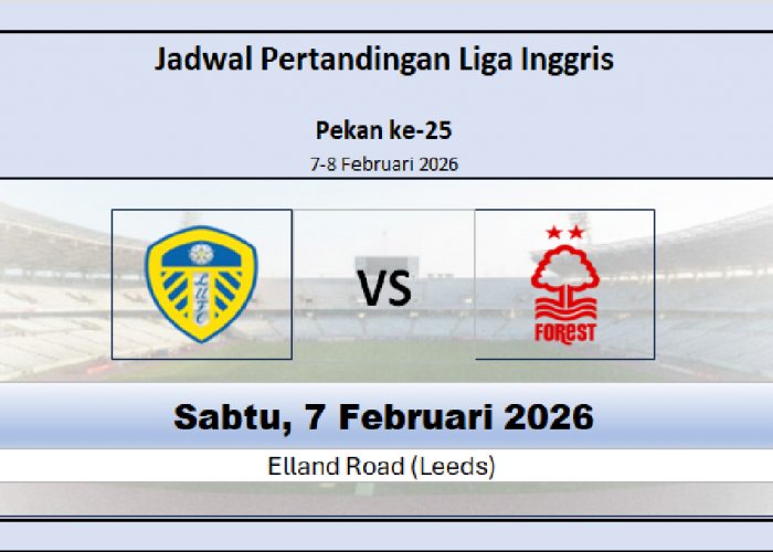Jadwal Pertandingan Leeds vs Nottingham, Prediksi Line Up, Catatan Head-to-Head di Liga Inggris
