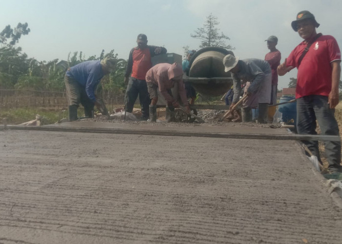 Sambut Musim Hujan, Pemdes Karangasem Bikin Rabat Beton, Petani Tidak Lagi Repot!