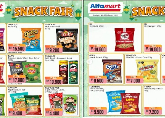 Snack Fair Berbagai Produk Cemilan Diskon, di Promo Alfamart Hari Ini hingga 28 Februari 2026