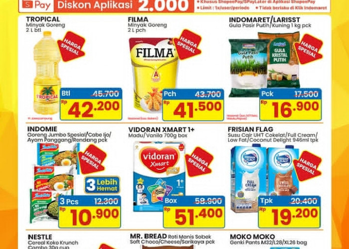 Promo Indomart 4 Hari 3–6 September 2026: Minyak Goreng Filma Rp 41.500 & Indomie 3 Pcs Rp 10.900!