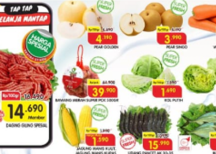 Promo JSM Superindo 27-29 Maret 2026, Popok Bayi Rp 41.675 Isi 26 XL, Buah, Sayur, Ikan, dan Daging Diskon