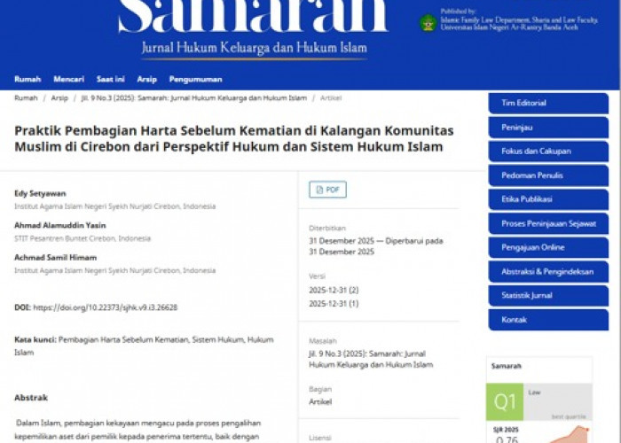 Mahasiswa Semester 4 UIN Siber Syekh Nurjati Cirebon Berhasil Tembus Jurnal Internasional