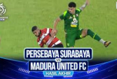 BRI Super League: Hasil Persebaya Surabaya vs Madura United Skor 1-2 Madura Menang